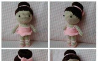 Схемы вязаных платьев для кукол: куколичка Ромашка